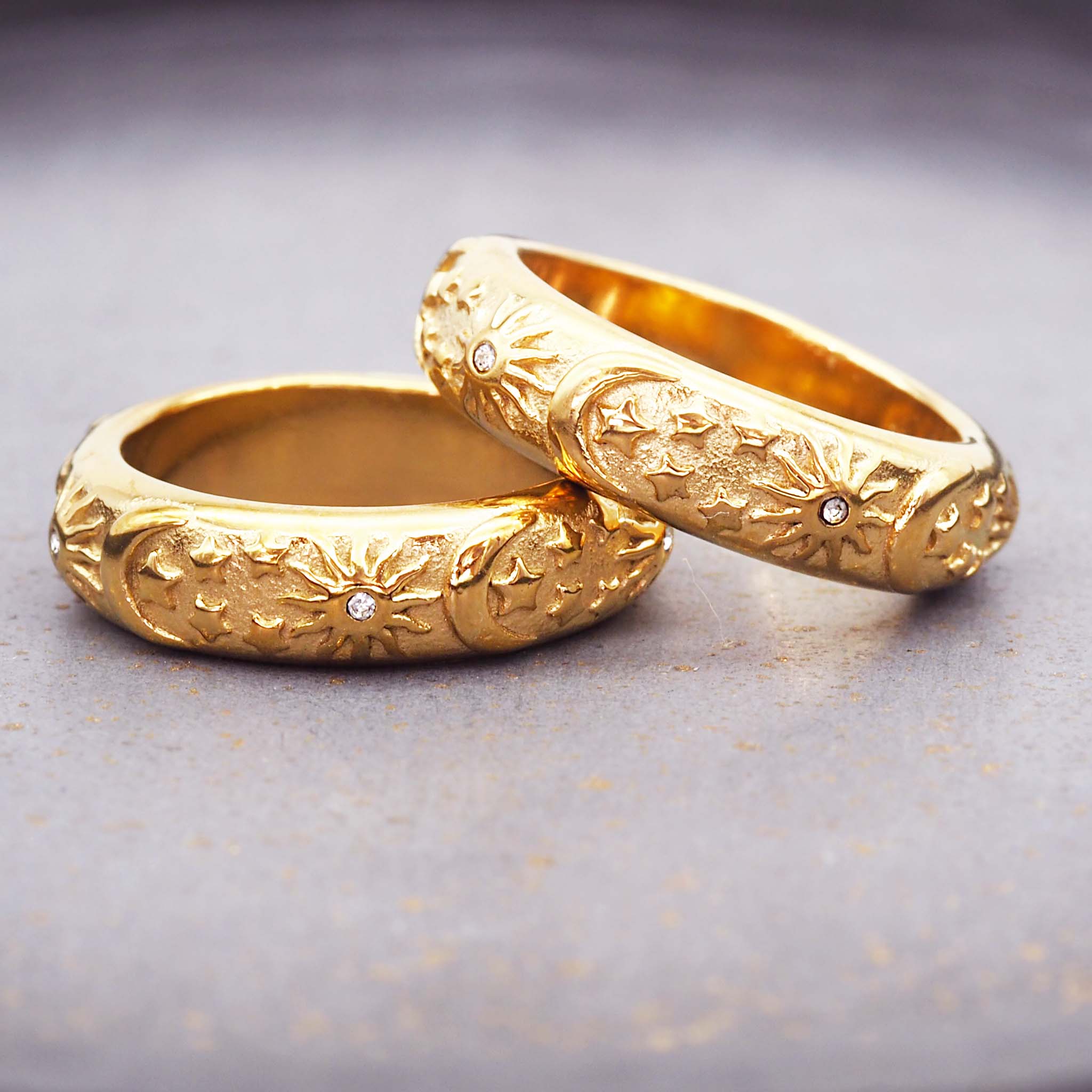 starry night gold rings - gold waterproof jewellery by australian jewellery brands indie and harper