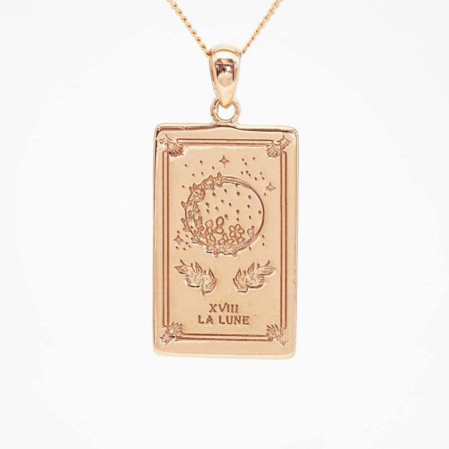 tarot card jewellery hand drawn and design in australia - rose gold plating over sterling silver necklace by online jewellery brand indie and harper