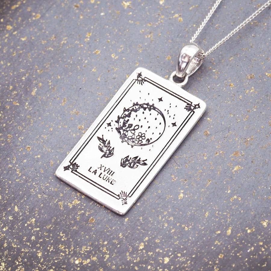 the moon tarot necklace - hand designed in australia and made with sterling silver by online jewellery brand indie and harper