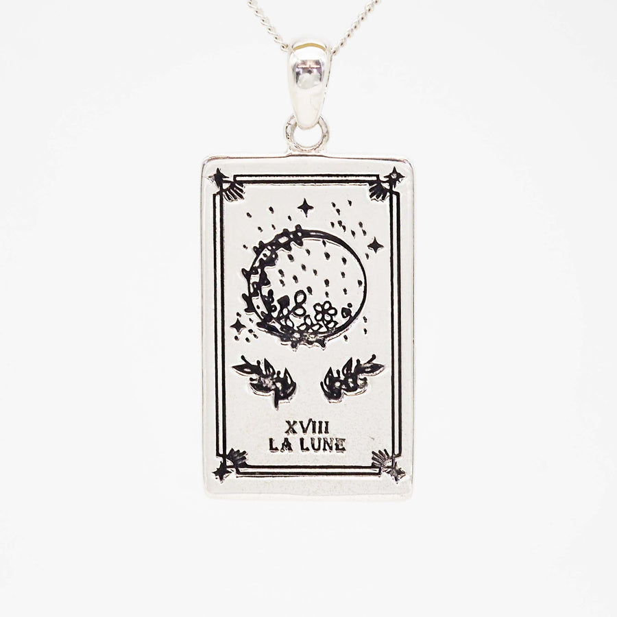 sterling silver the moon tarot necklace - designed in australia by online jewellery brand indie and harper