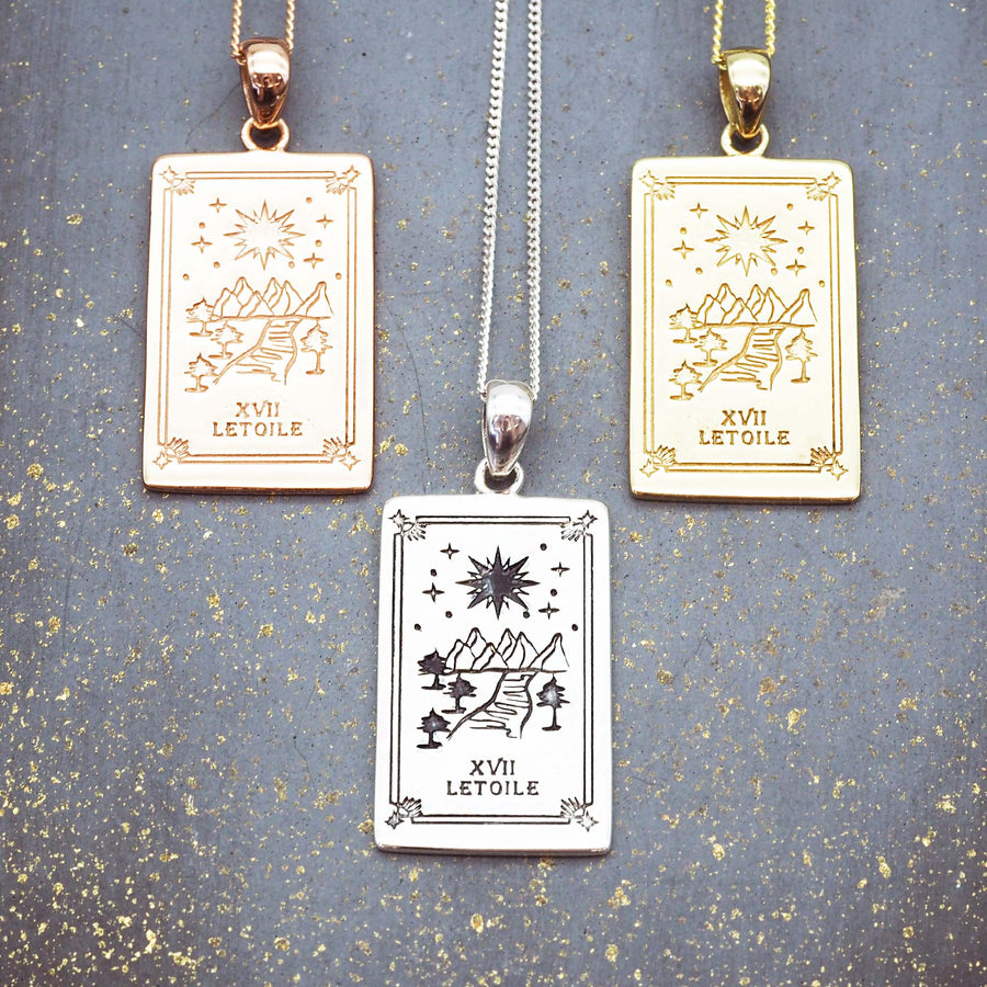 the star tarot necklace - hand drawn and designed in australia by online jewellery brand indie and harper