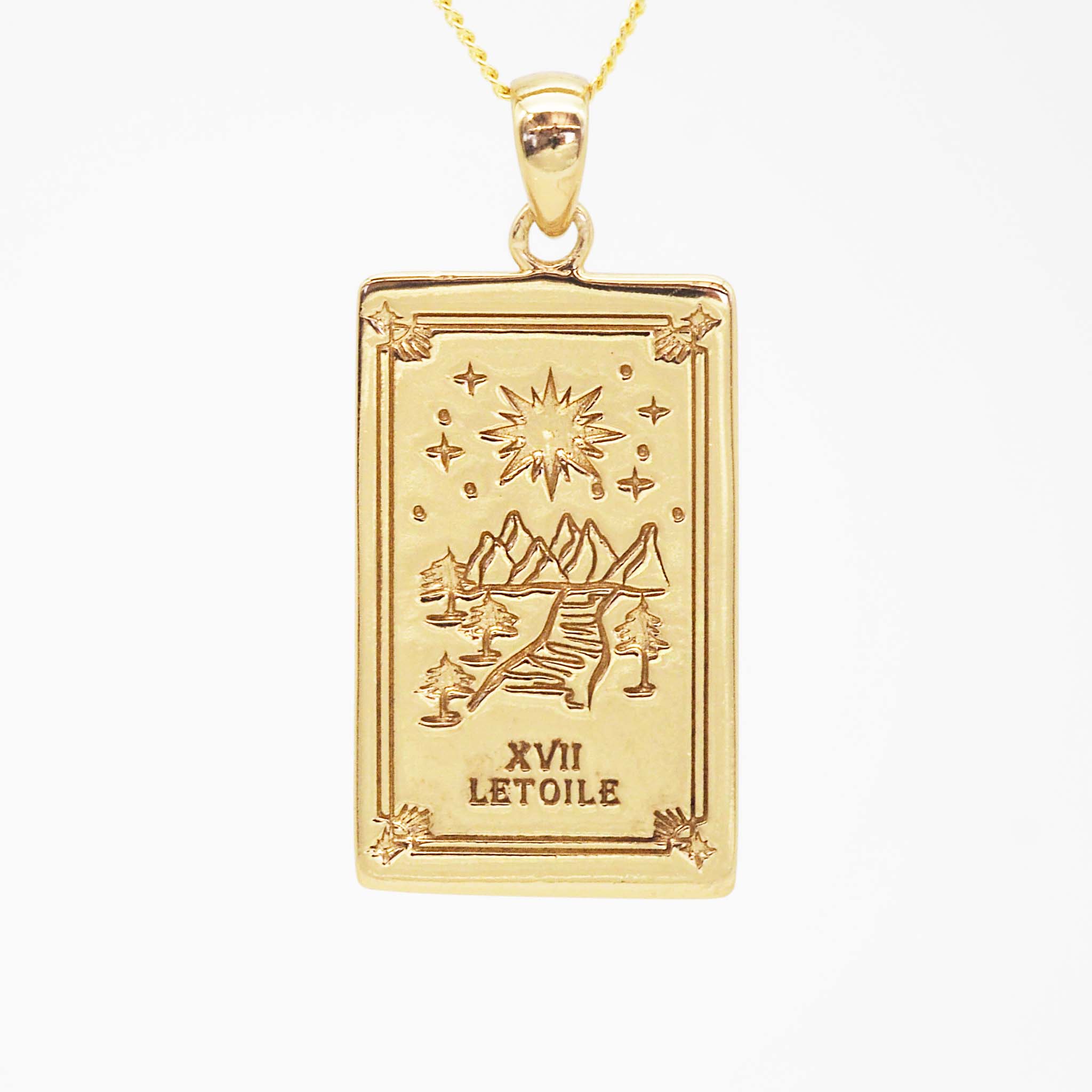 the star tarot necklaces in gold - tarot jewellery by australian jewellery brands indie and harper