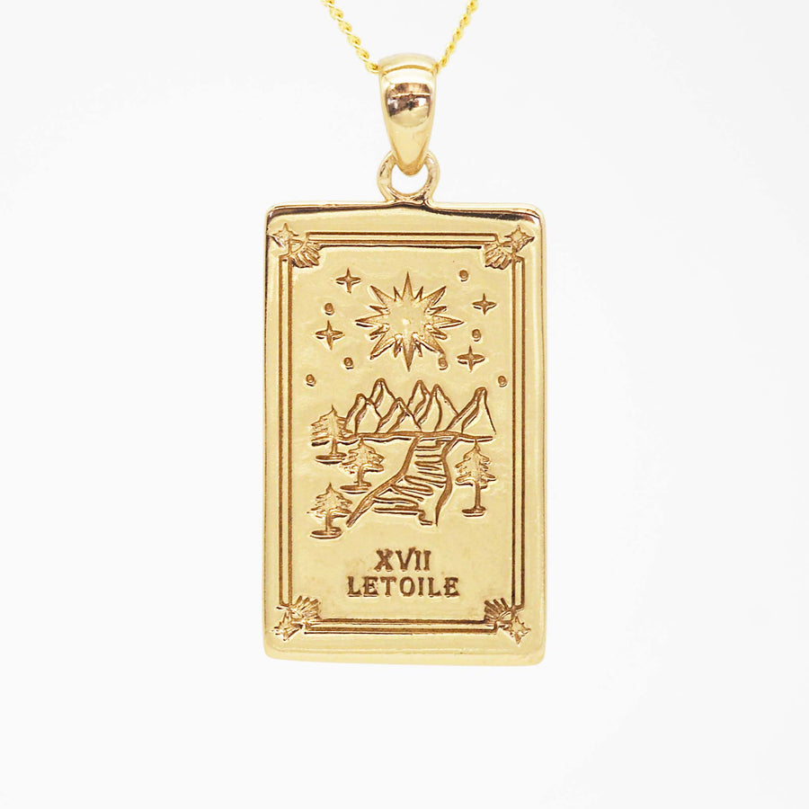 gold plated the sun tarot card necklace made with sterling silver - women's tarot card jewellery by online jewellery brand indie and harper