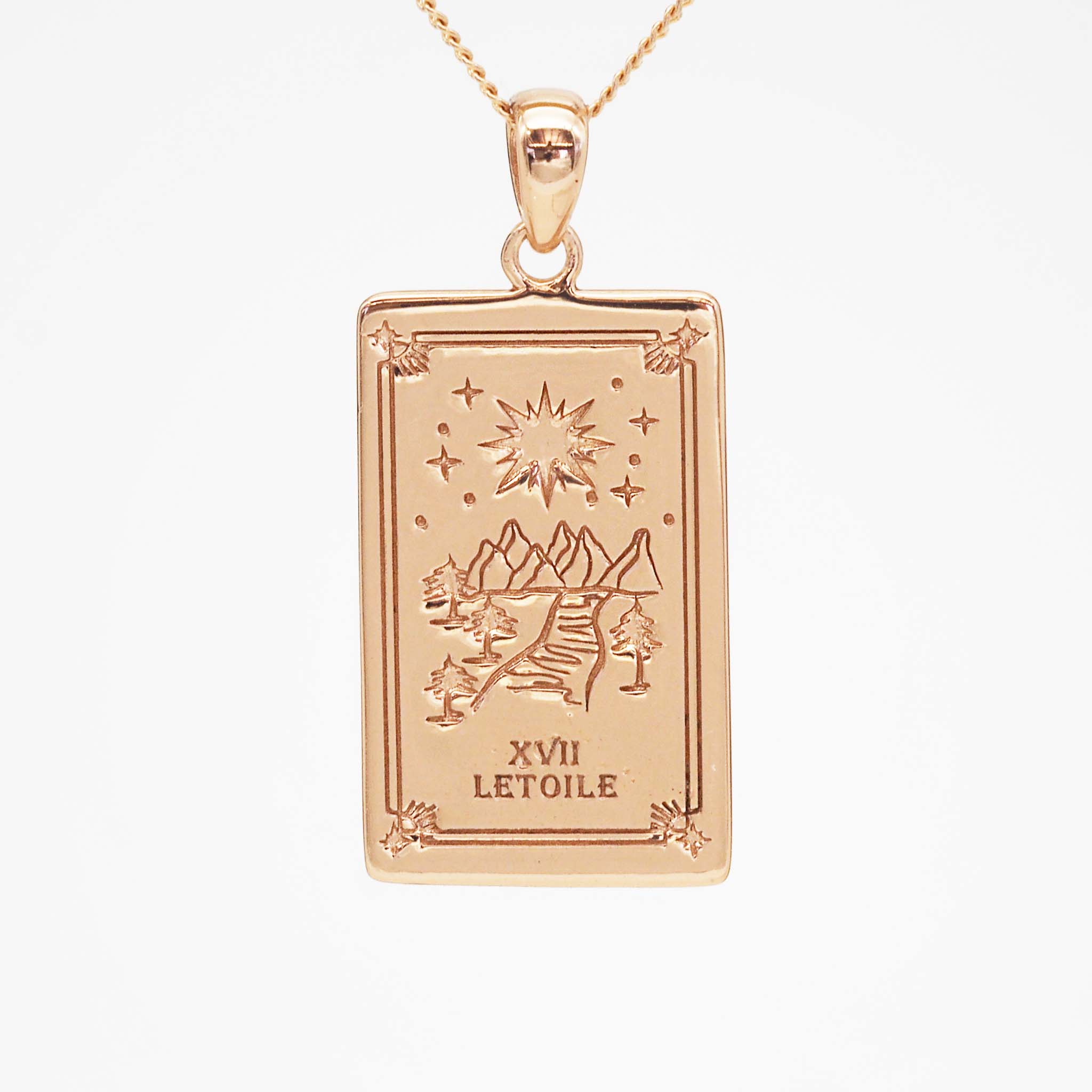 the star tarot necklaces in rose gold - tarot jewellery by australian jewellery brands indie and harper