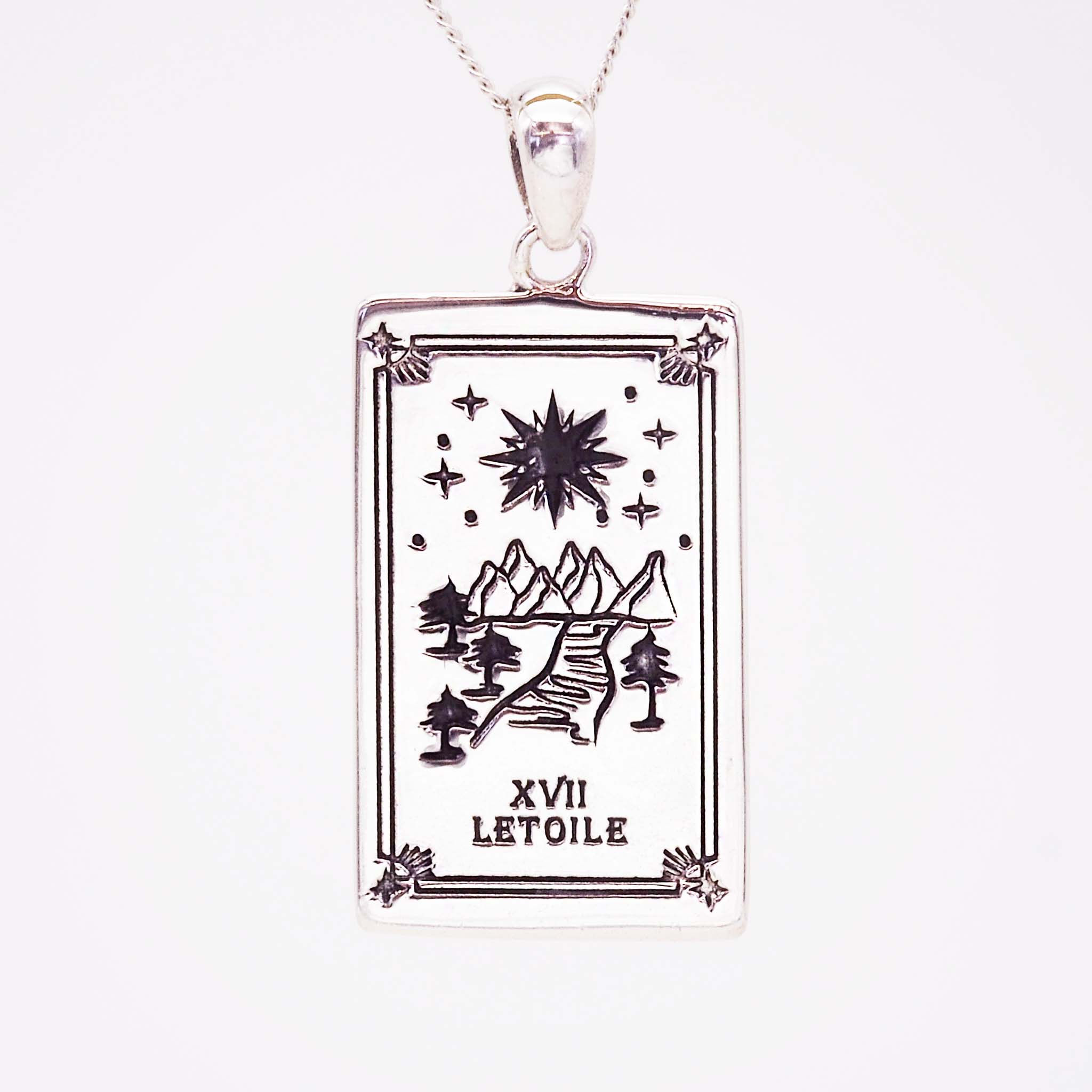 the star tarot necklaces in Sterling silver  - tarot jewellery by australian jewellery brands indie and harper