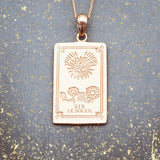 the sun tarot necklaces in rose gold - tarot jewellery by australian jewellery brands indie and harper