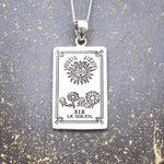 the sun tarot necklaces in sterling silver - tarot jewellery by australian jewellery brands indie and harper