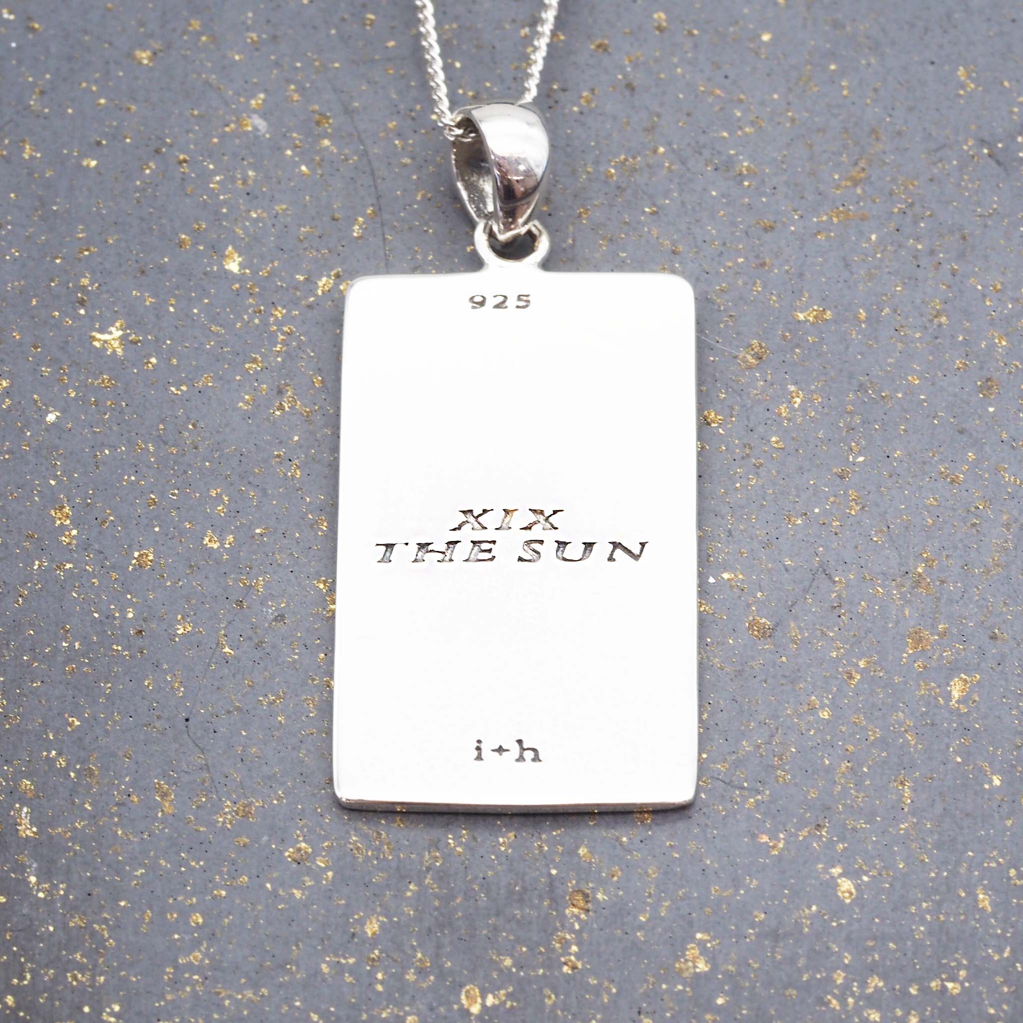 Back of the sun tarot necklaces in sterling silver - tarot jewellery by australian jewellery brands indie and harper