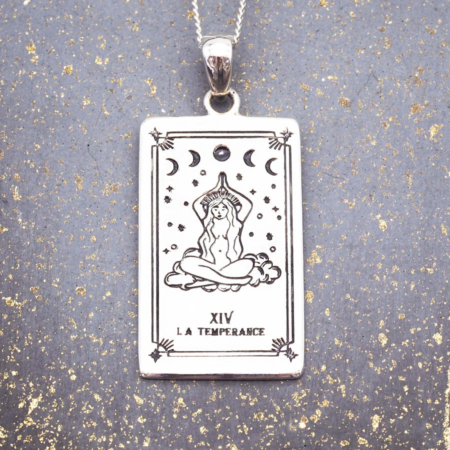 sterling silver the temperance tarot necklace - hand drawn and designed in australia by online jewellery brand indie and harper