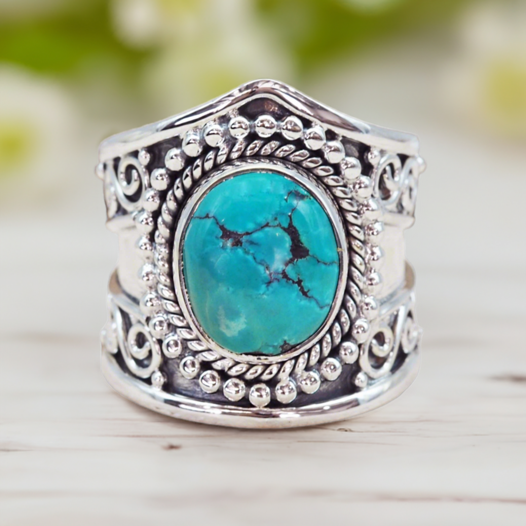 tribal turquoise ring - turquoise jewellery by australian jewellery brands online indie and harper