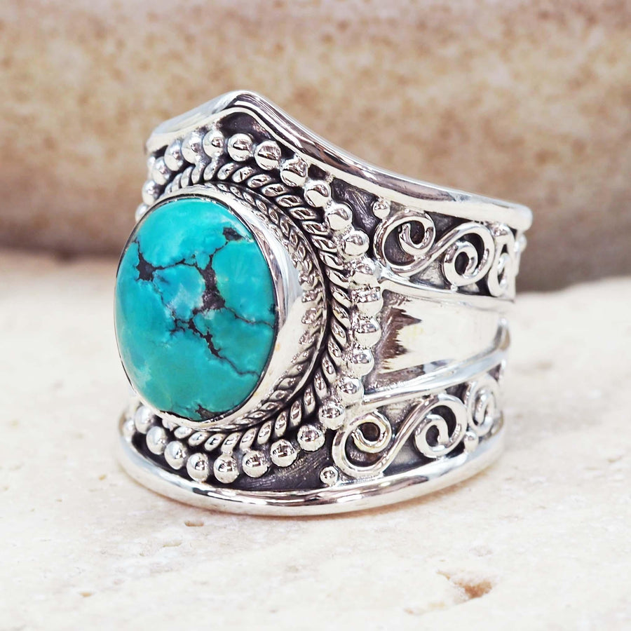 Statement Turquoise Ring - womens turquoise jewellery by Australian jewellery brands indie and harper