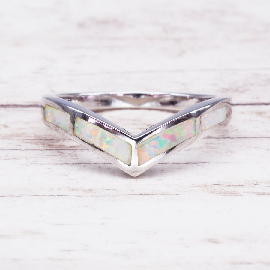 sterling silver opal ring - womens opal jewellery australia - australian jewellery brand