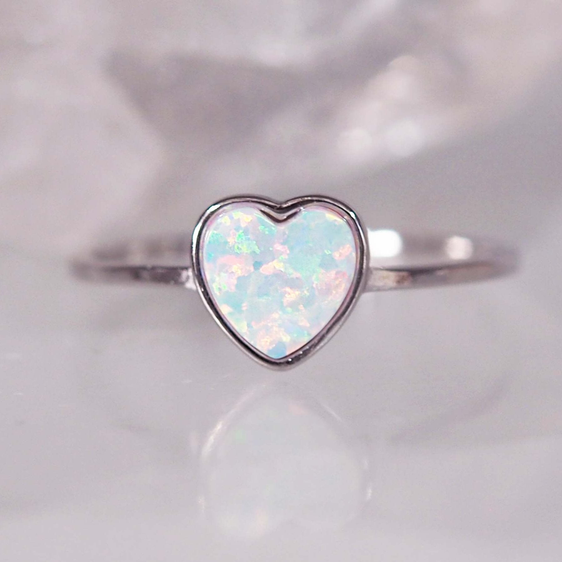 heart white opal Ring - white opal jewellery by australian jewellery brands indie and Harper