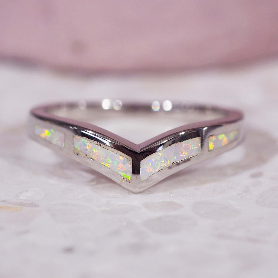 White Opal Ring - womens opal jewellery by australian jewellery brands indie and harper