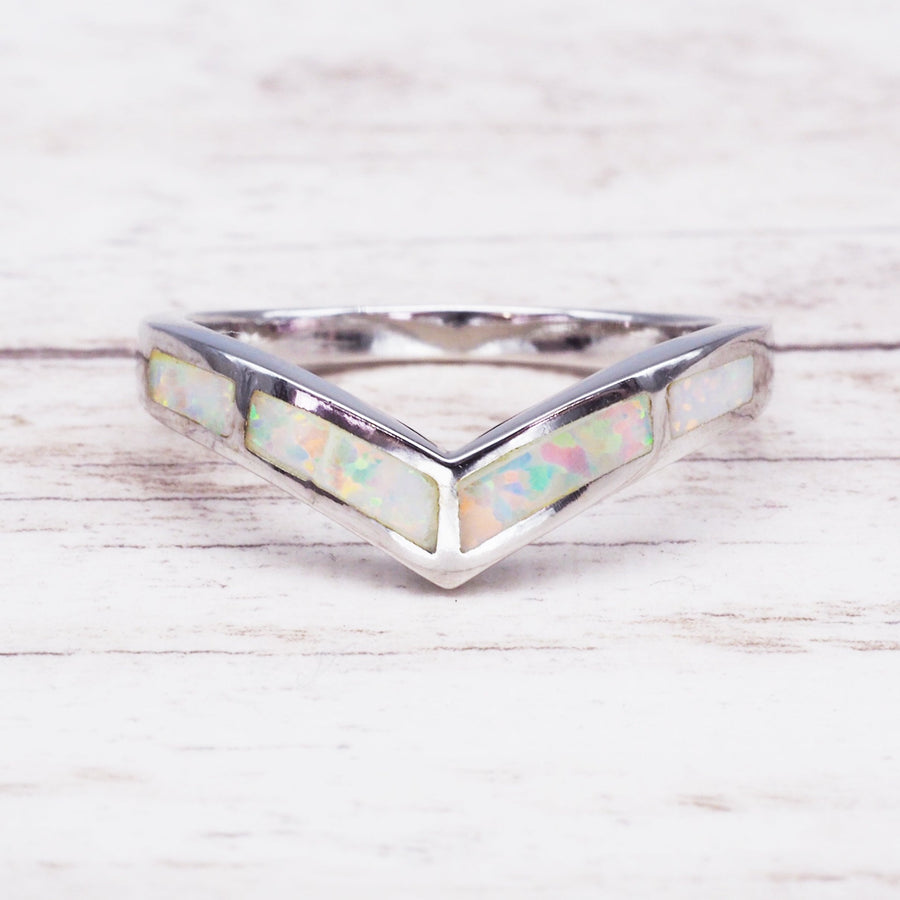 sterling silver white opal ring - opal jewellery by australian jewellery brands indie and harper