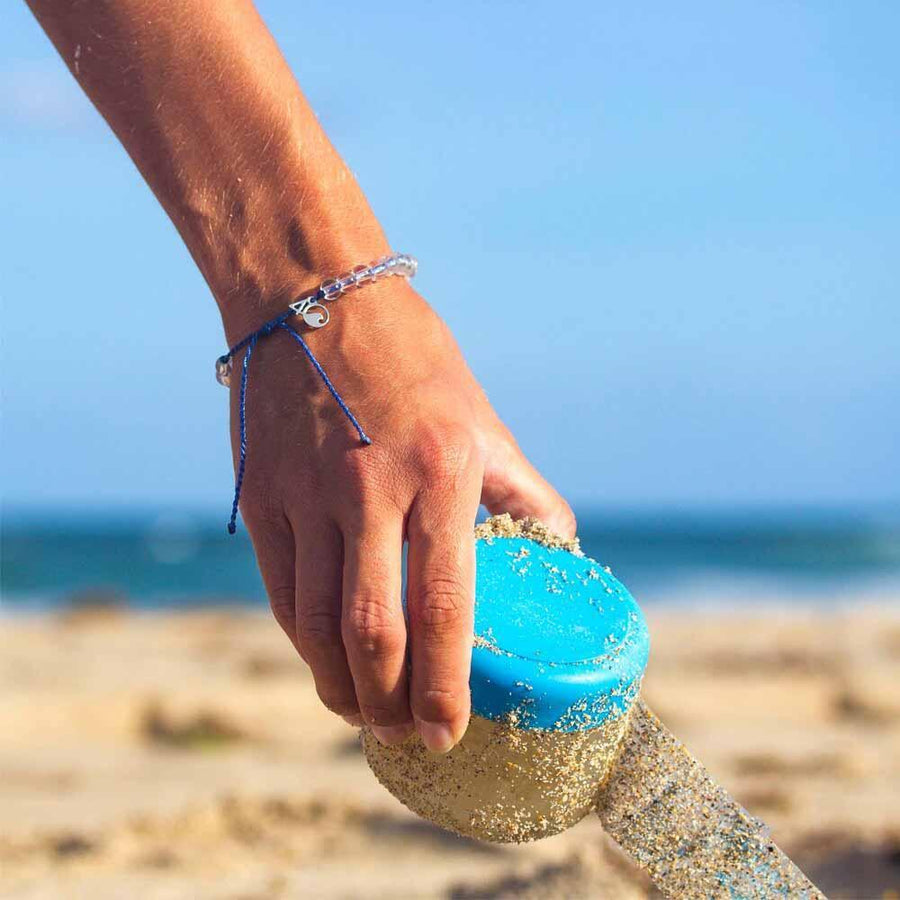 Blue 4Ocean Bracelet - recycled glass beaded bracelet by Australian jewellery brands indie and Harper