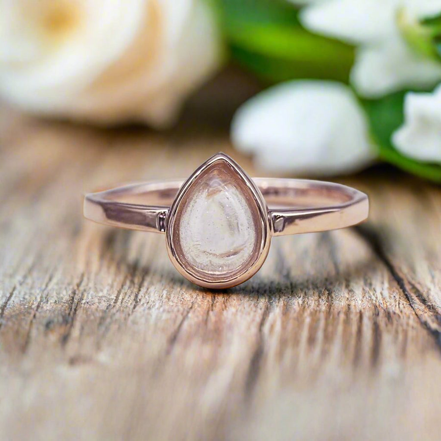 April Birthstone Herkimer Quartz Ring - Rose Gold Rings by australian jewellery brand indie and harper