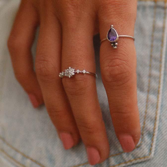 Astraea sterling silver Rings being worn - womens jewellery by australian jewellery brands online indie and harper