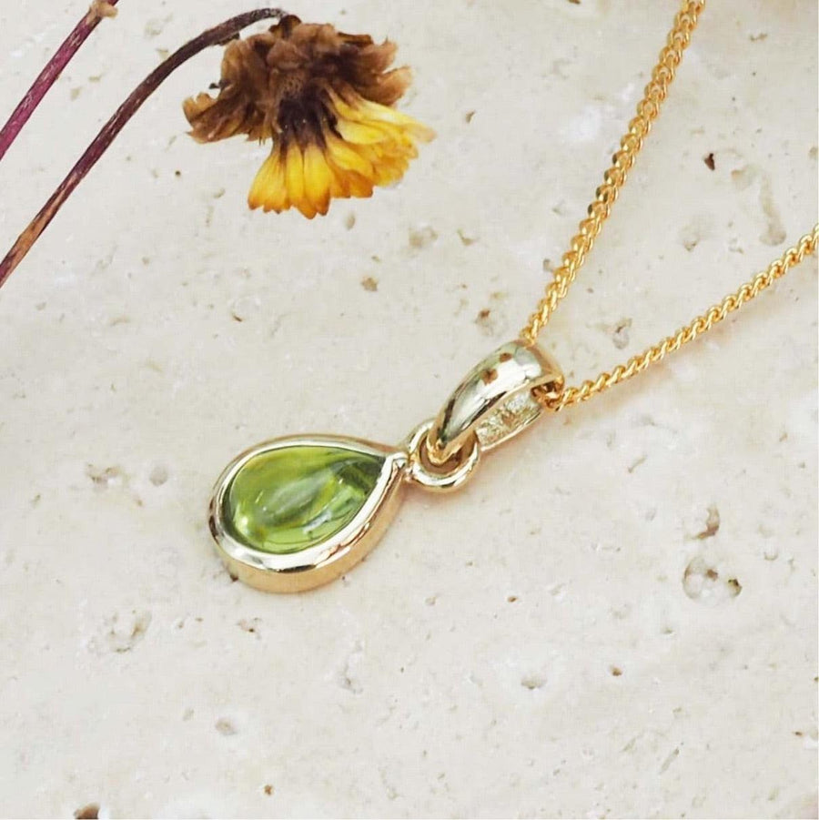 August Birthstone Peridot necklace - Gold Necklaces by australian jewellery brand indie and harper