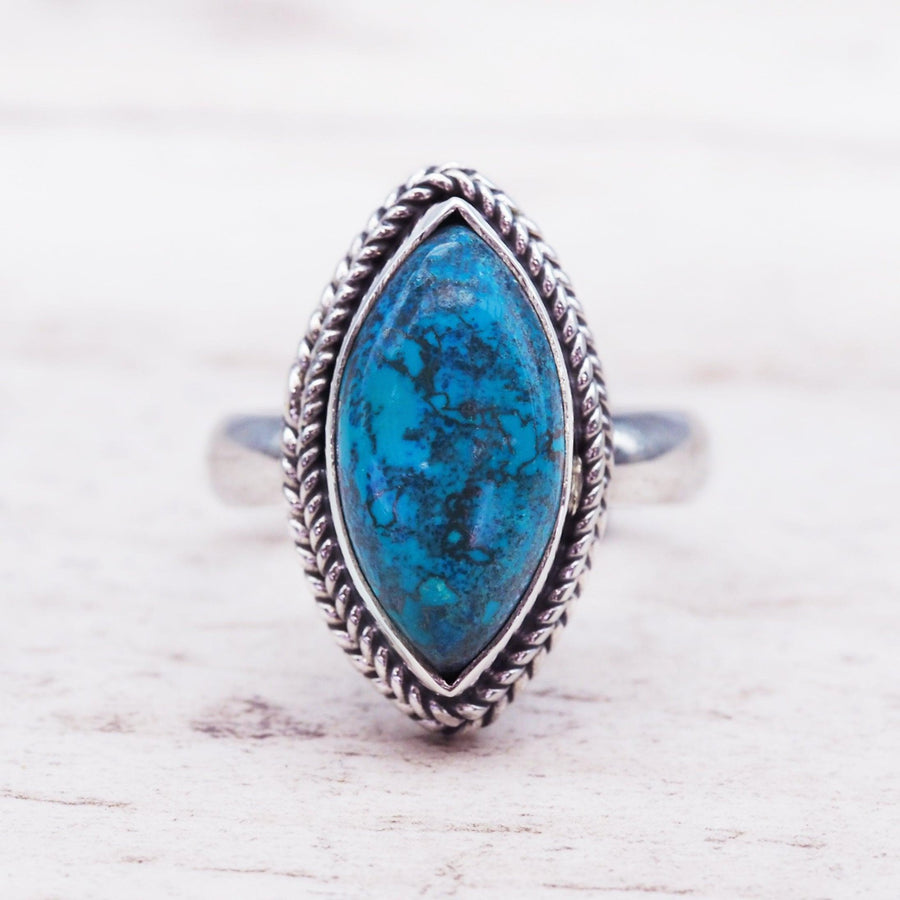 sterling silver azurite ring - womens gemstone jewellery australia - australian jewellery online