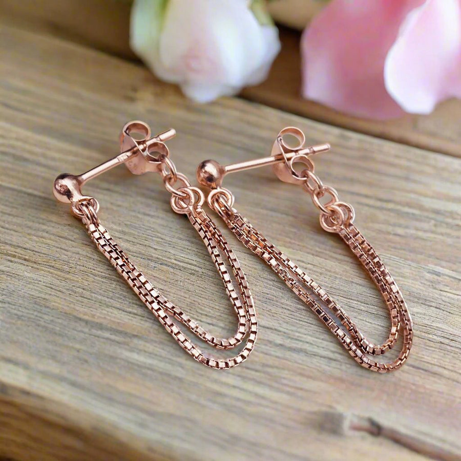 Rose Gold Earrings - womens rose gold jewellery by Australian jewellery brands indie and harper