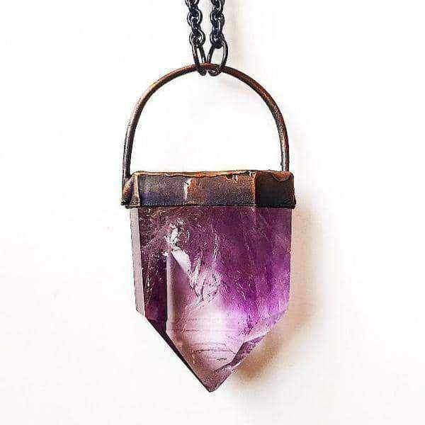 recycled copper and Amethyst Necklace - womens amethyst jewellery by australian jewellery brands online indie and harper