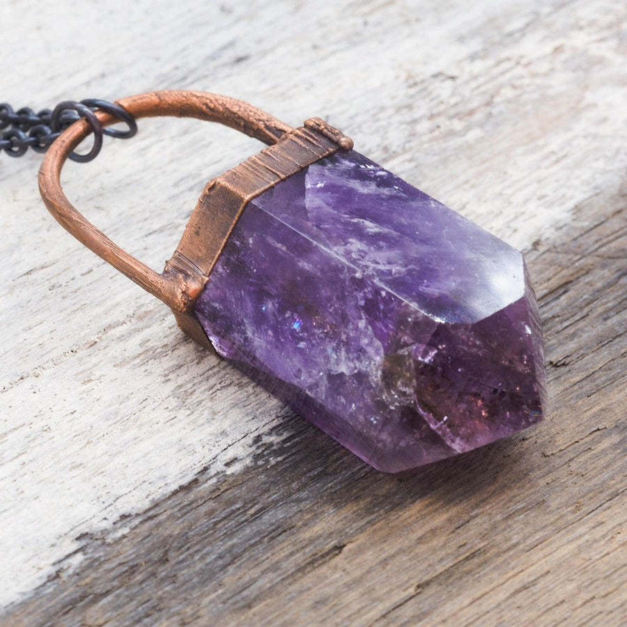 Copper and Amethyst Necklace - amethyst jewellery by australian jewellery brands online indie and harper