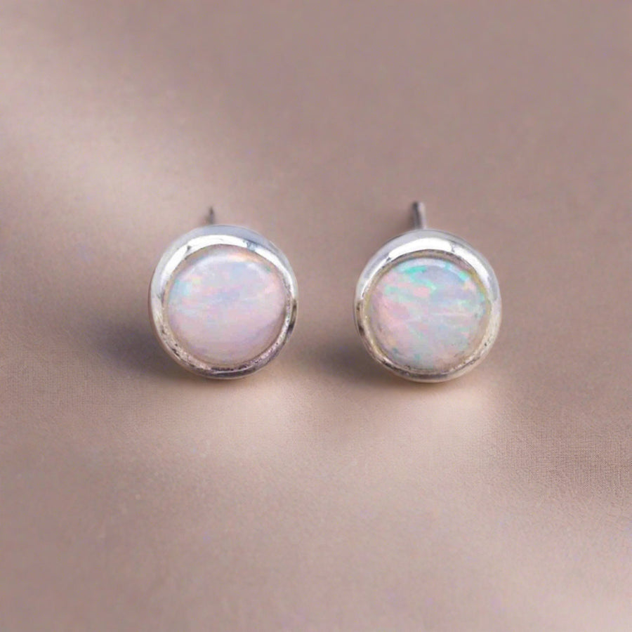 Dainty Sterling silver Australian Opal Earrings - womens Australian opal jewellery by Australian jewellery brand indie and harper