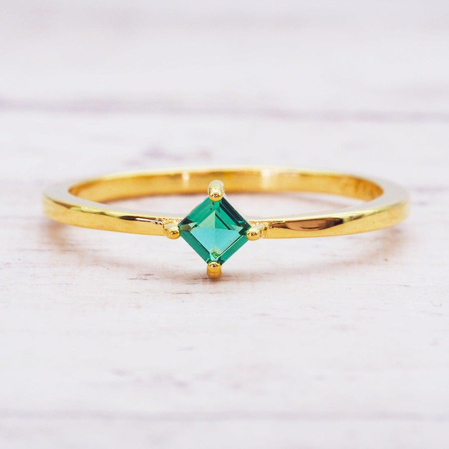 Dainty emerald gold ring - gold promise rings and gold jewellery by Australian jewellery brands online indie and harper 