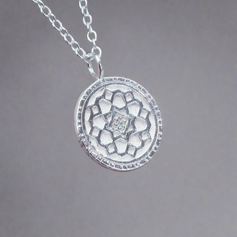 Dainty Mandala sterling silver Necklace - womens jewellery by Australian jewellery brands online indie and Harper 