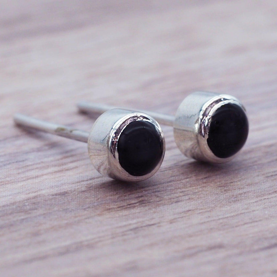 Dainty black Onyx earrings - womens jewellery by Australian jewellery brands indie and Harper