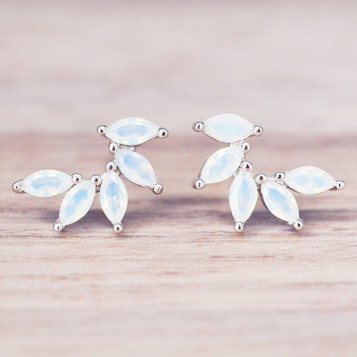 Dainty Petal Studs - womens sterling silver earrings by australian jewellery brands indie and harper