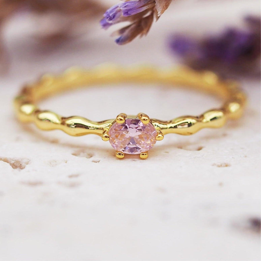 Dainty Rose Quartz Gold Ring - womens gold jewellery by Australian jewellery brands online indie and harper