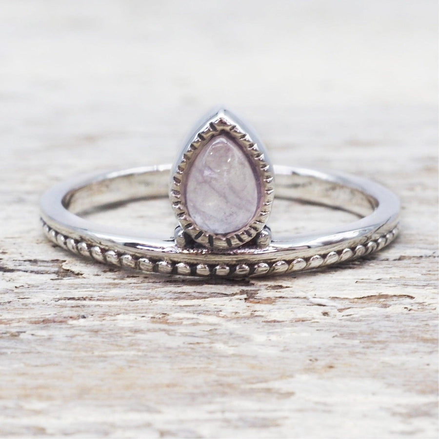 sterling silver dainty rose quartz Ring - Sterling silver promise rings and rose quartz jewellery by australian jewellery brands online indie and Harper