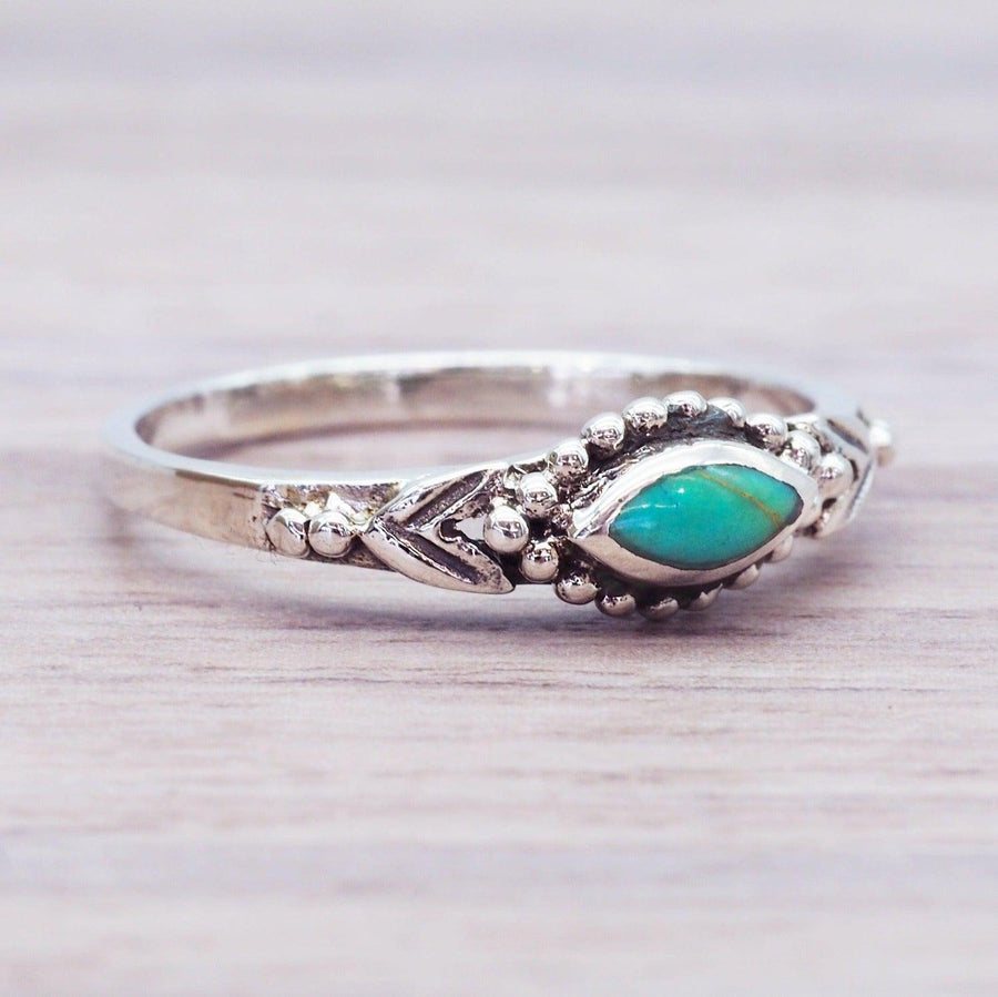 Dainty Turquoise Rings - Sterling silver rings by boho jewellery online brand indie and harper