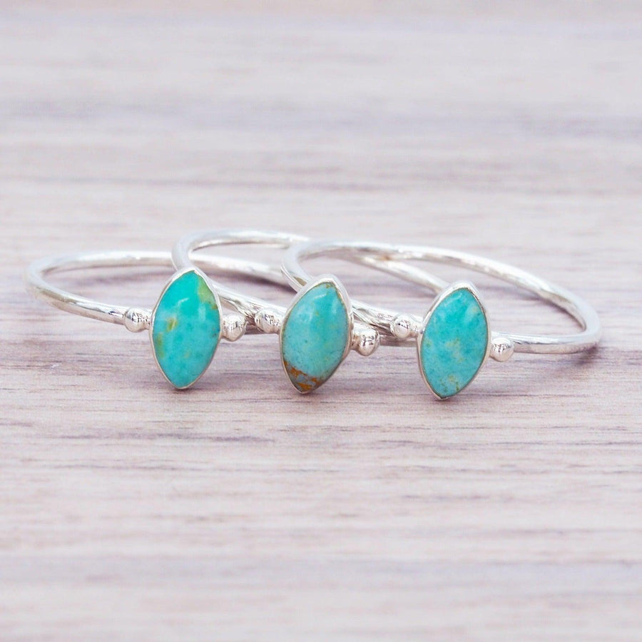 sterling silver dainty turquoise rings - turquoise jewellery by australian jewellery brands online indie and Harper