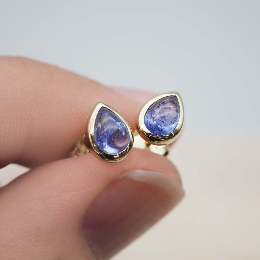 December Birthstone gold Tanzanite earrings - womens jewellery by australian jewellery brand indie and harper