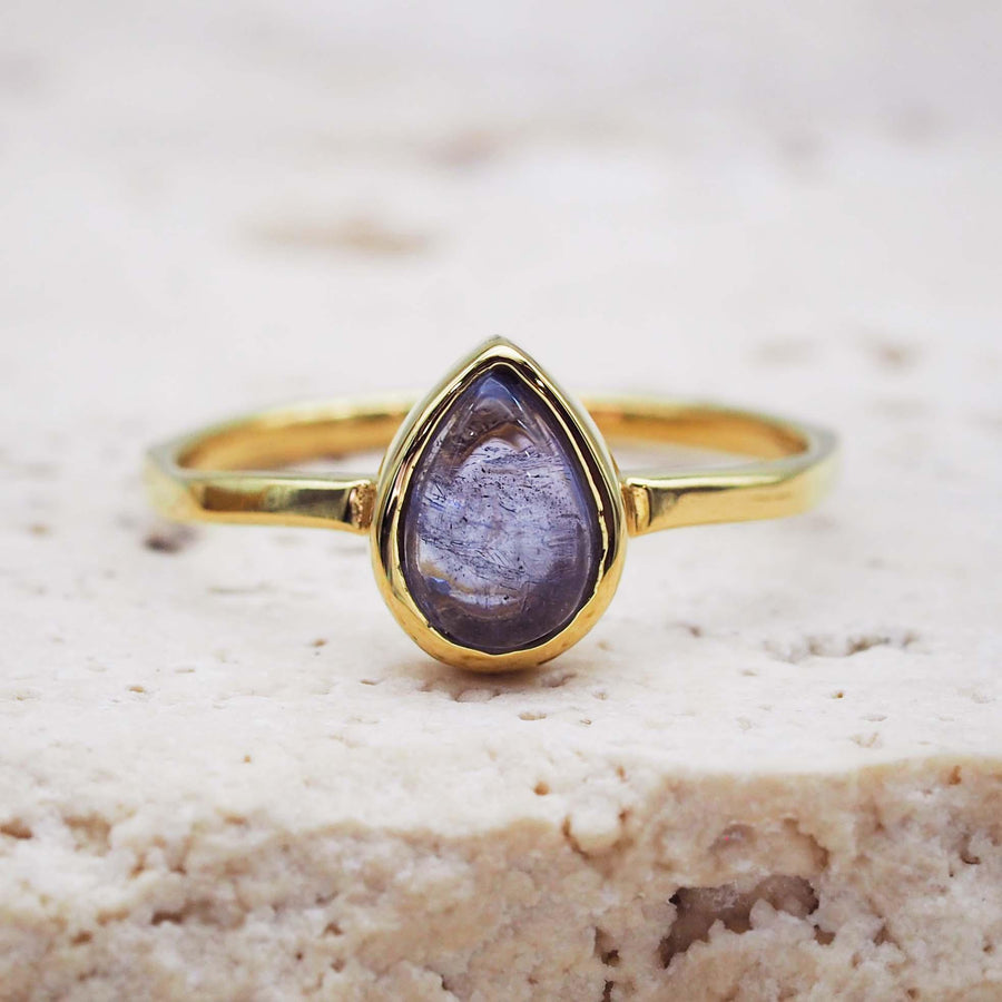 december birthstone tanzanite ring - gold jewellery by australian jewellery brand indie and harper