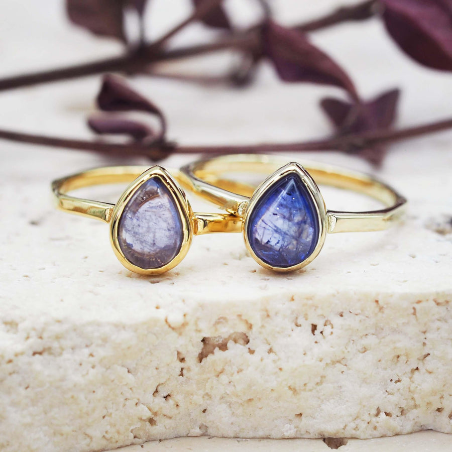 december birthstone tanzanite rings - gold rings by australian jewellery brand indie and harper