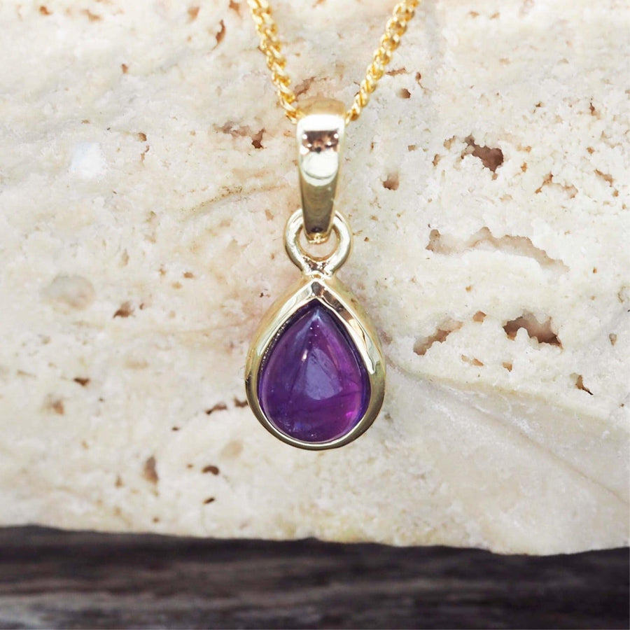 february birthstone gold amethyst necklace by australian jewellery brands online indie and Harper 