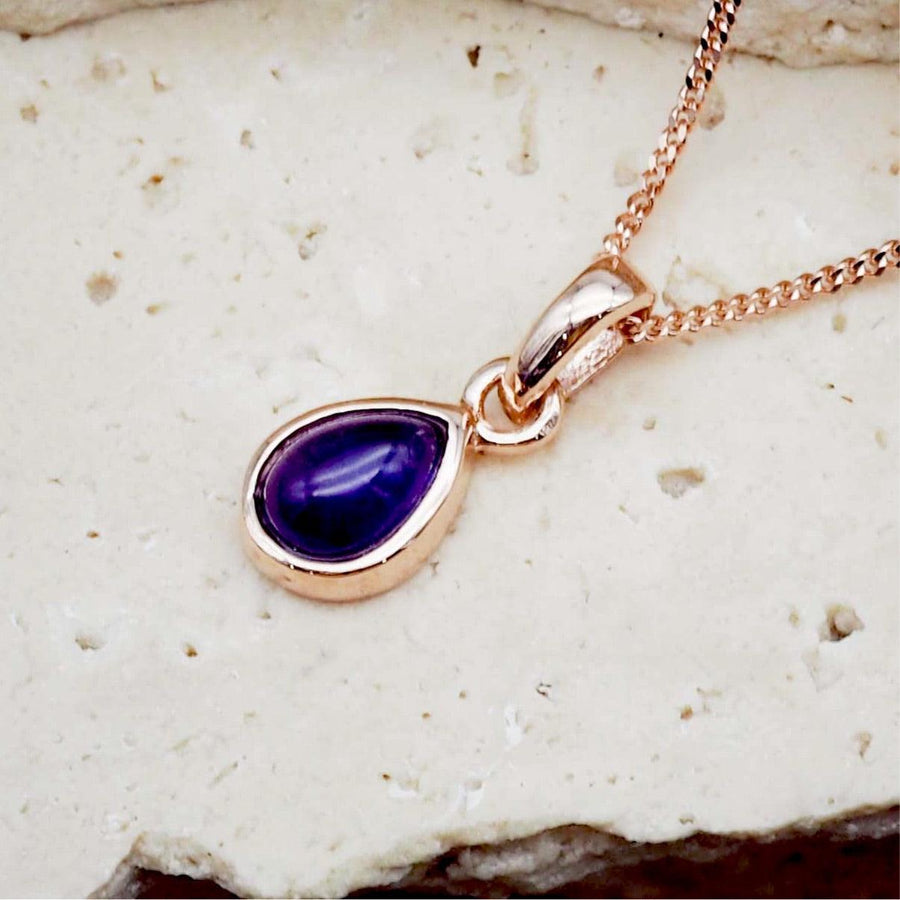 february birthstone rose gold amethyst necklace by australian jewellery brands online indie and Harper 