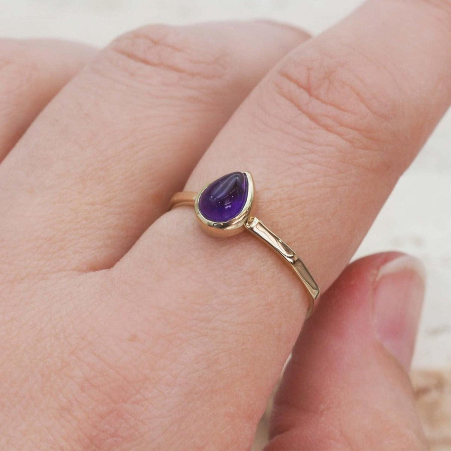 february birthstone gold amethyst ring - womens gold jewellery by Australian jewellery brands indie and Harper