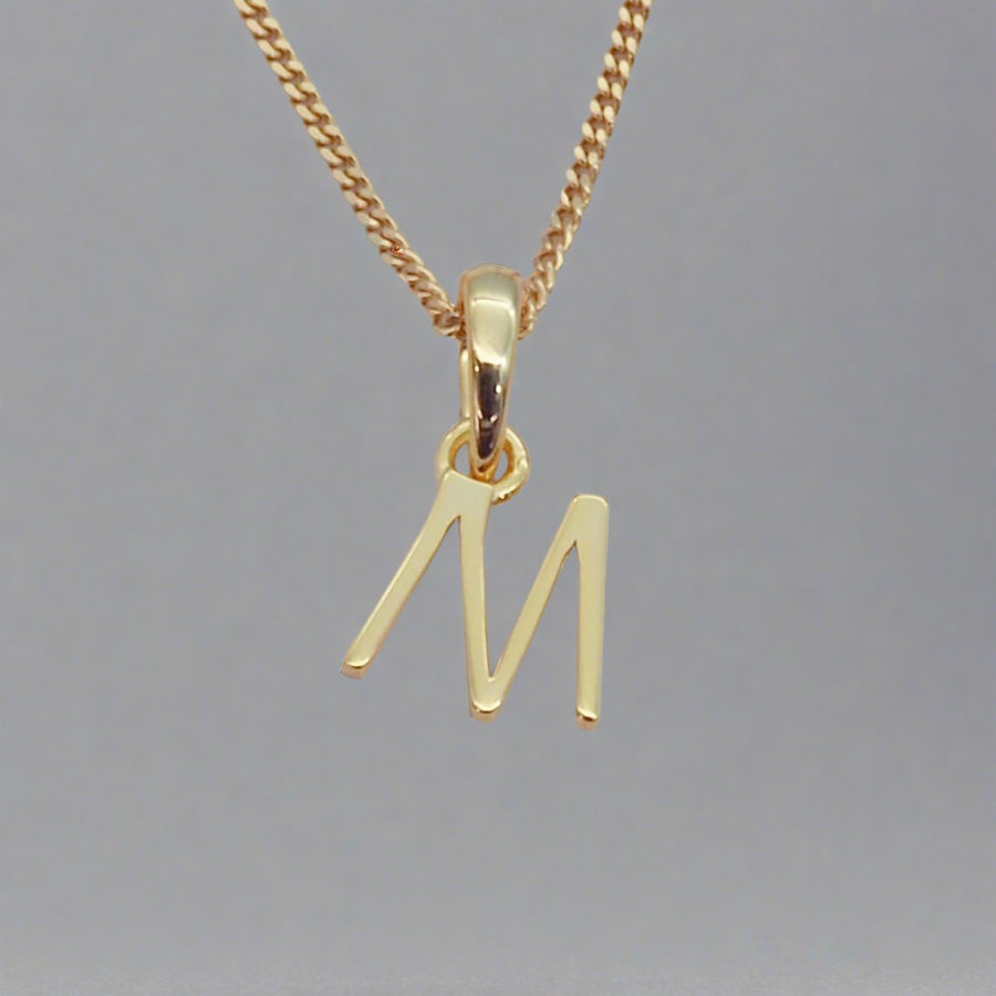 gold initial m necklace - gold initial necklace by womens gold jewellery brands indie and harper