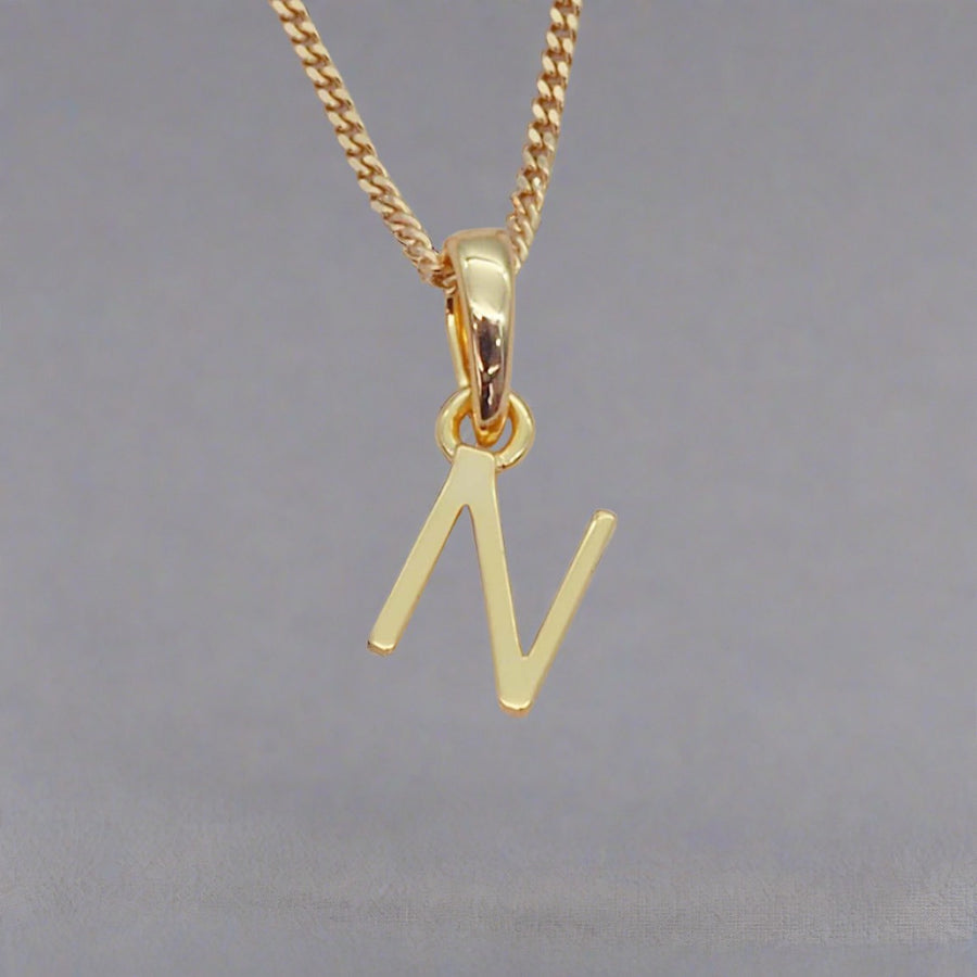 gold initial n necklace - gold initial necklace by womens gold jewellery brands indie and harper