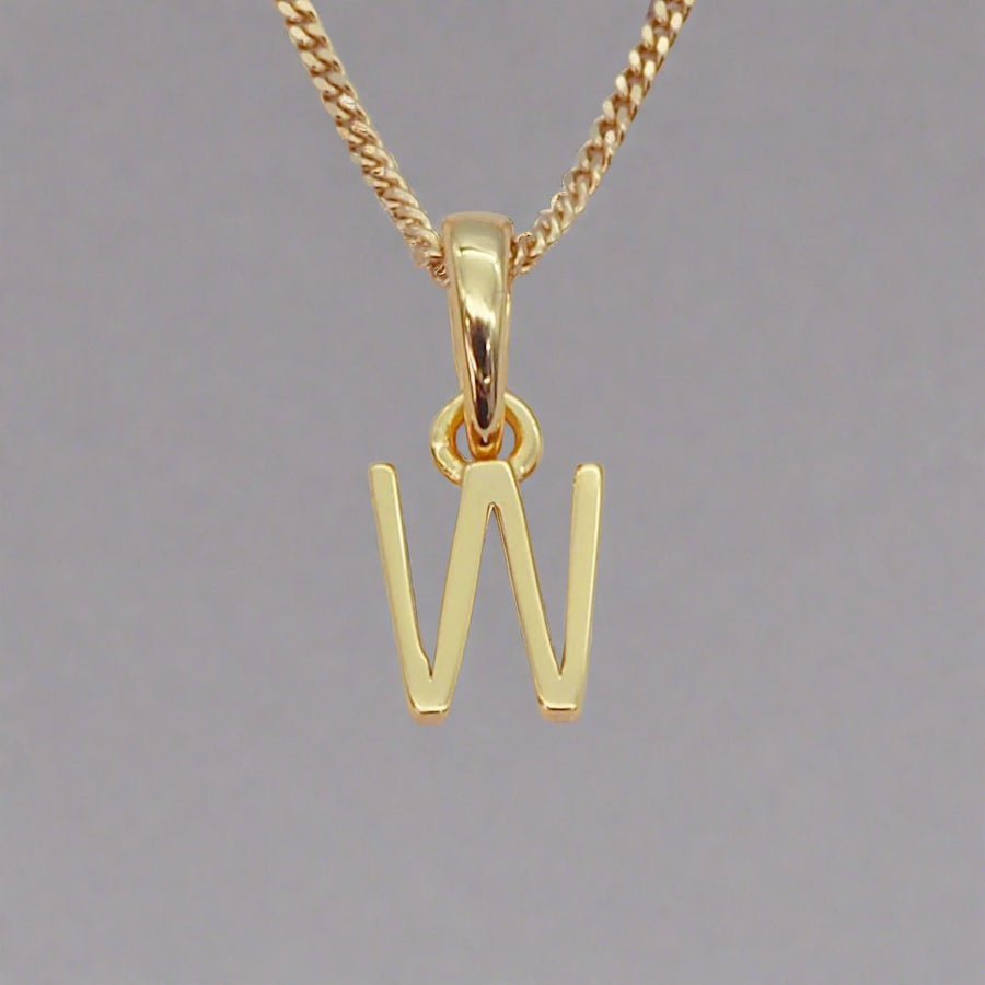 gold initial w necklace - gold initial necklace by womens gold jewellery brands indie and harper