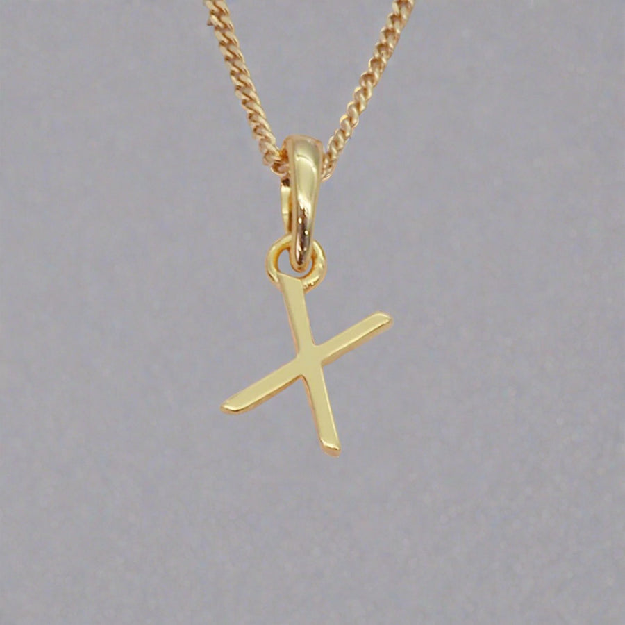 gold initial x necklace - gold initial necklace by womens gold jewellery brands indie and harper