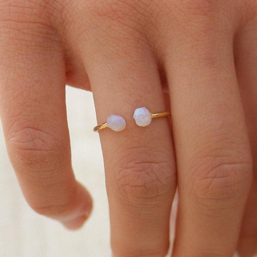 gold raw opal ring - womens raw opal jewellery australia by australian jewellery brands indie and harper