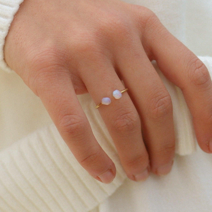 Gold raw opal ring - womens raw opal jewellery australia by australian jewellery brands indie and harper