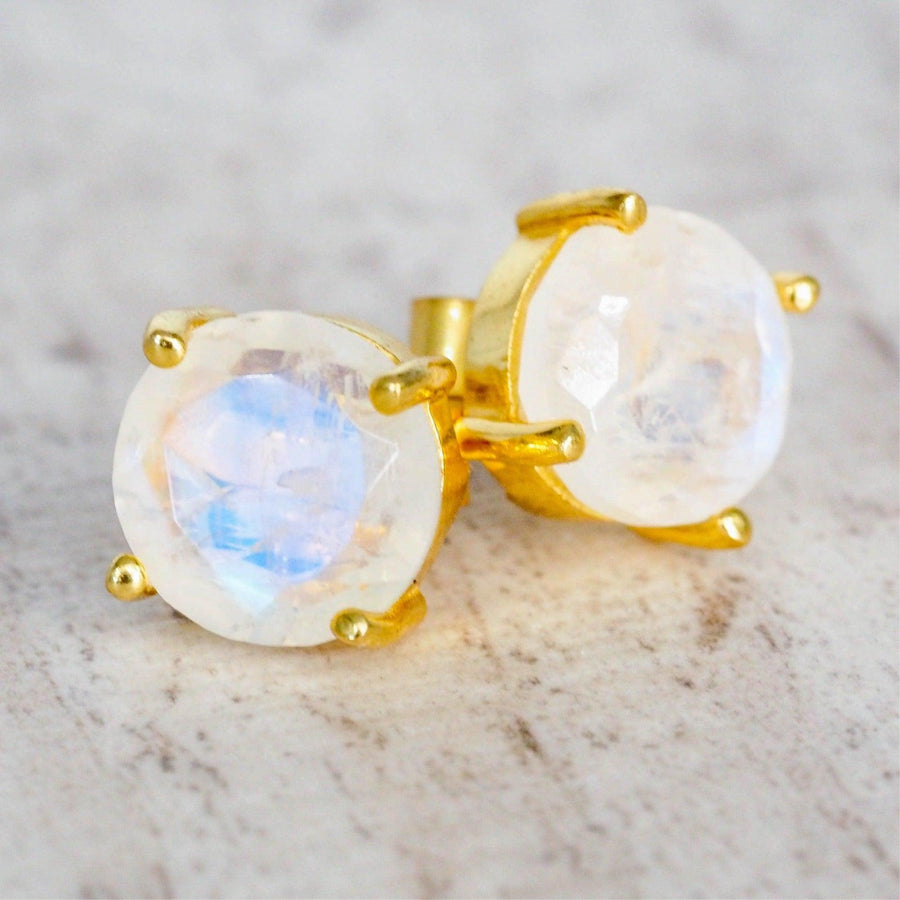 Gold Moonstone earrings - womens jewellery by Australian jewellery brands indie and harper