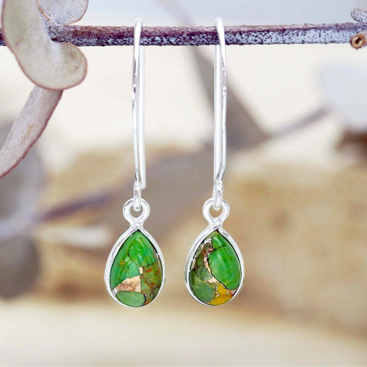 Green Turquoise Earrings - boho jewellery by australian jewellery brands online indie and harper